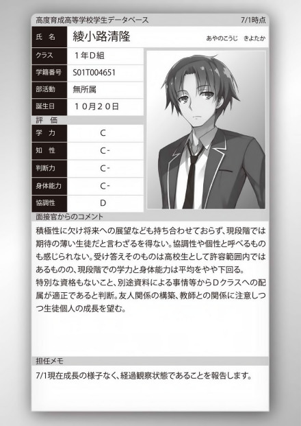 绫小路的资料