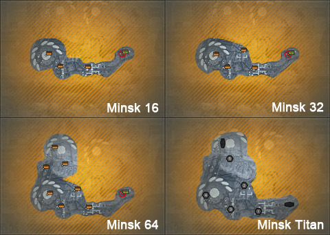 Minsk 16、32、64、Titan模式地图