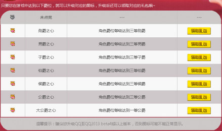 QQ图标升级规则