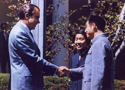 美国前总统尼克松接见庄则栋