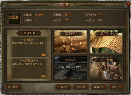 《大皇帝》军团系统