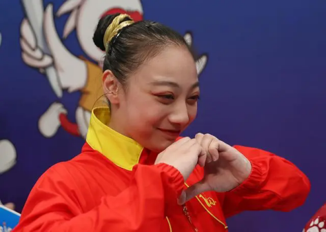 虞琳敏在比赛后庆祝