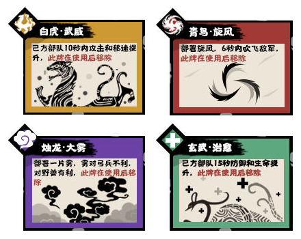 祭祀4个先皇分别获得的战斗卡牌 
