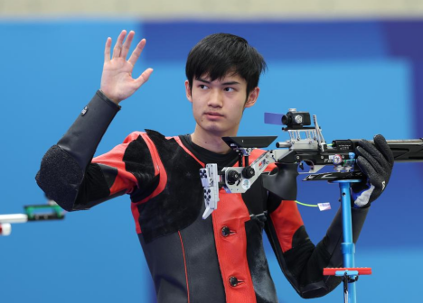 盛李豪在比赛中