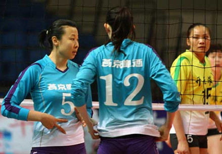 冯坤代表北京女排比赛中