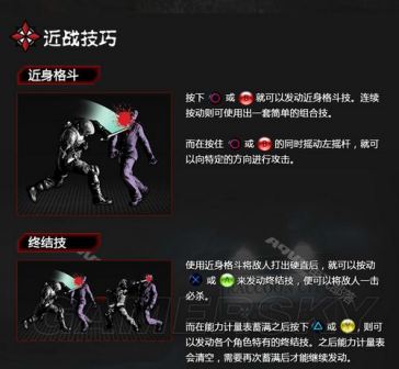 近身格斗和终极技的手柄操作