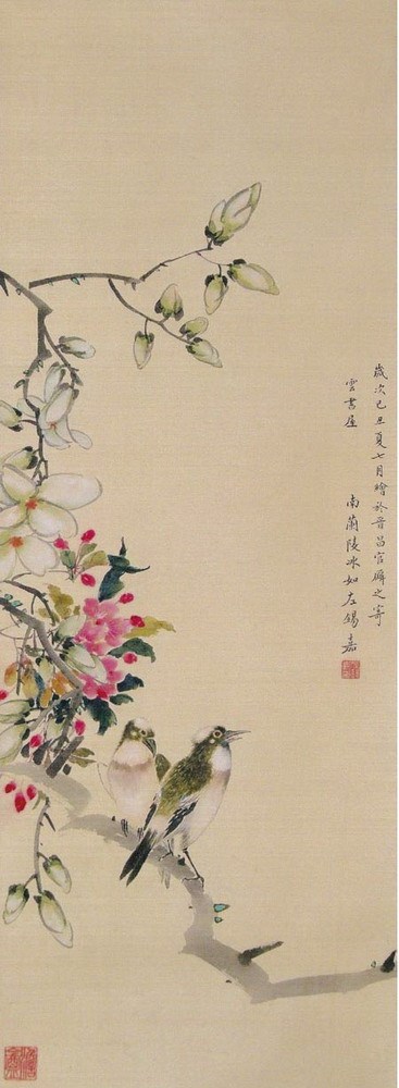 玉兰白头图